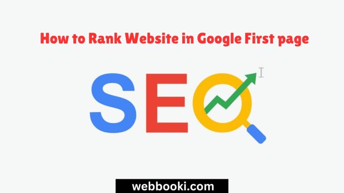 How to Rank Website in Google First page